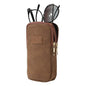 KINIVA Double Eyeglass Case for Men Women, 2-in-1 PU Dual Sunglasses Case, Scratch-Proof Travel Eyeglass Holder for Purse Car - style: Brown Matte