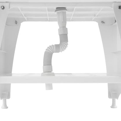 Laundry Sink, Freestanding Plastic Laundry Sink With Washboard Utility Sink Laundry Tub Indoor and Outdoor Utility Sink with Faucet Hoses Drain Kit for Laundry Room Washing Room Garden Garage - color: 32.28*22.44*29.92in -White