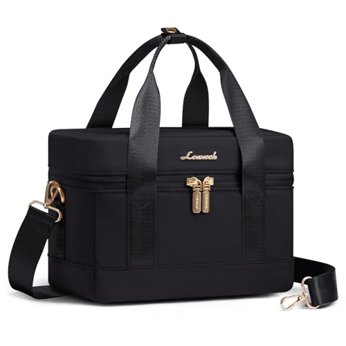 LOVEVOOK Insulated Lunch Bag for Women & Men - Cooler Lunch Tote and Lunch Box for Work and Travel, Black - color: Black, size: Large
