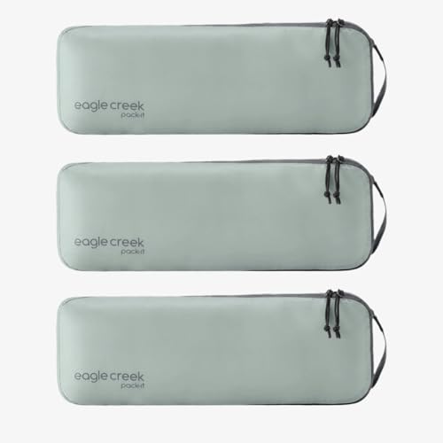 Eagle Creek Pack-It Isolate Slim Cube M/M/M Set - Minimalist Compact Travel Organizer for Hair Styling Tools, Belts & Small Items - Travel Accessories - Storm Grey - color: Grey