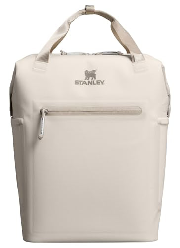 Stanley All Day Madeleine Backpack Soft Cooler 20 Can Cooler with Handle and Shoulder Straps Insulated Travel Bag with Zipper BPA-Free - color: Cream, style: Mini