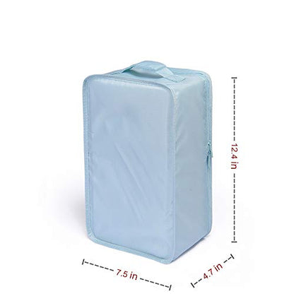 Travel Shoe Bags, Foldable Waterproof Shoe Pouches Organizer-Double Layer (2 Blue Shoe Bags) - color: Blue, size: 2 Packs