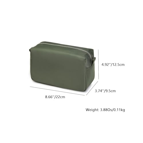 Organizer Bag Lightweight Cosmetic Bag with Ring Clasp Perfect Travel Makeup Bag for Women nylon Stand Up Design (Army Green/Nylon) - color: Army Green/Nylon