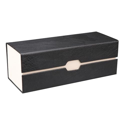 LifeArt Eyeglass Case Hard Shell, Portable Sunglass Case, Fashionable PU Leather Eyeglass Case, Lightweight - color: 2lian_black