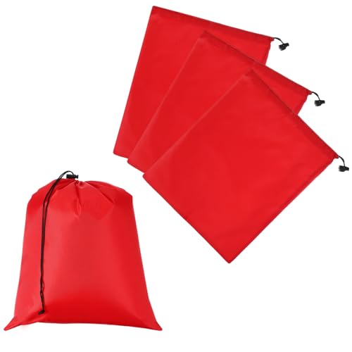 Drawstring Bag with Toggle, Stuff Sack String Waterproof Travel Storage Bags Cinch Stuff Pouch -Fitting for (Gym/Traveling/Hiking/Yoga/Office/Shoes) 16 x 14 & 4 Pack & Red - color: Red, size: 16 x 14"