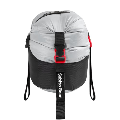 70D Nylon Compression Stuff Sack for Sleeping Bag, Ultralight Stuff Bag Organizer 1L/5L/7L/17L/25L for Traveling Camping Hiking Backpacking - color: Gray (18-25L)