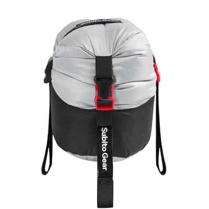 70D Nylon Compression Stuff Sack for Sleeping Bag, Ultralight Stuff Bag Organizer 1L/5L/7L/17L/25L for Traveling Camping Hiking Backpacking - color: Gray (18-25L)