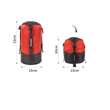 70D Nylon Compression Stuff Sack for Sleeping Bag, Ultralight Stuff Bag Organizer 1L/5L/7L/17L/25L for Traveling Camping Hiking Backpacking - color: Red (4-6L)