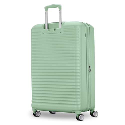 American Tourister Stratum 3.0 Large 28-Inch Spinner, Airline Approved, Durable Hardside Luggage, Expands 1.5", RightHeight™ Adjustable Handle, Surrel Green - color: Surreal Green, size: Large - Checked