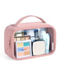 BAGSMART Clear Makeup Bag - TSA Approved Toiletry Bag with Handle Large Opening, Water-Resistant Durable PVC Clear Toiletry Bags for Traveling Travel Essentials (Pink) - color: Blush Pink, size: Medium