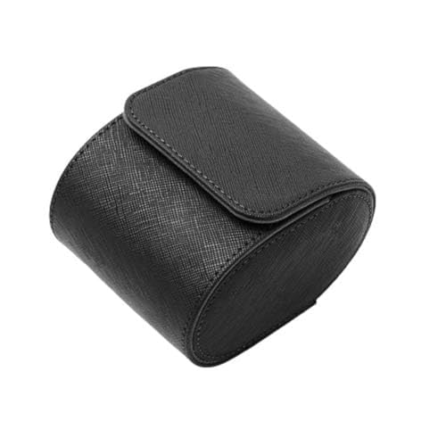 Luxury Leather Travel Watch Case Single Watch Box for Men and Women Portable Jewelry Watch Storage Roll Organizer(BLACK) - color: Single-Black