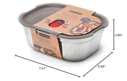 BLACK + BLUM Microwavable Stainless Steel Lunch Box | Multi-Function, Vacuum Sealed Container for Healthy Food | Portable and Stackable Food Storage for Office and Outdoor | 30 oz / 900ml - size: Medium Box (900ml)