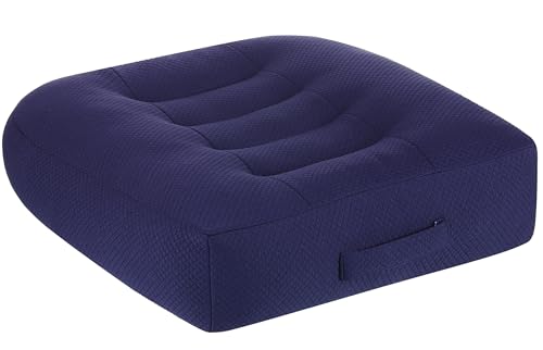 WSGJHB Large Seat Cushion, Extra Thick Booster Seat Cushions for Office Chairs Long Sitting Office Workers, Car Drivers, Relieves Back Pain, Breathable, Anti-Slip, 18x18x4.7 inchs, Blue - color: Blue