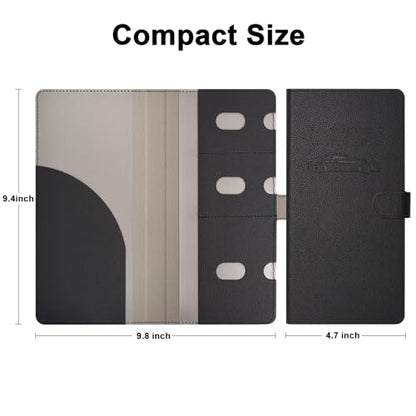 RSAquar Car Registration and Insurance Holder, Vehicle Glove Box Organizer Cool Car Accessories, Car Document Holder for Cards, Driver License & Essential Document, JD-Black - color: JD-Black