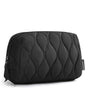 BAGSMART Makeup Bag, Travel Cosmetic Bag, Puffy Padded Make Up Bag for Women, Makeup Organizer Case, Wide-open Pouch Purse, Travel Essentials, Toiletries Accessories Brushes, Black - color: B-Black