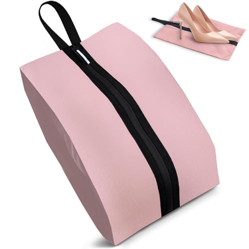 Shoe Bags for Travel Large Capacity Oxford Fabric Portable Shoe Bags, Multi-Functional Dust-Proof and Waterproof Men & Women Travel Shoe Bag for Packing in Suitcase(Pink, 1-Pack) - color: Pink, size: 16.5 × 9.8 Inches | 1-Pack