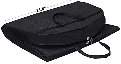 KIMBORA 54" Trifold Dress Garment Bags for Travel Gusseted Suit Cover with 2 Large Mesh Shoe Pockets (Black)