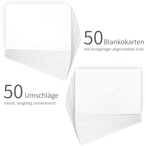 Funto Blank Watercolor Cards and Envelopes, 50 Cards, 5x7'', 140lb/300gsm, White, Acid-Free, Heavyweight Paper for All Occasions - style: 5x7 Cards and Envelopes