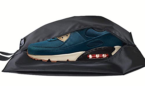 MISSLO Portable Nylon Travel Shoe Bags with Zipper Closure (Pack 4, Black)