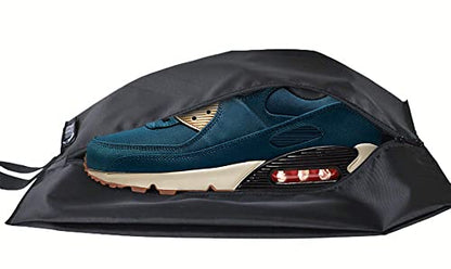 MISSLO Portable Nylon Travel Shoe Bags with Zipper Closure (Pack 4, Black)