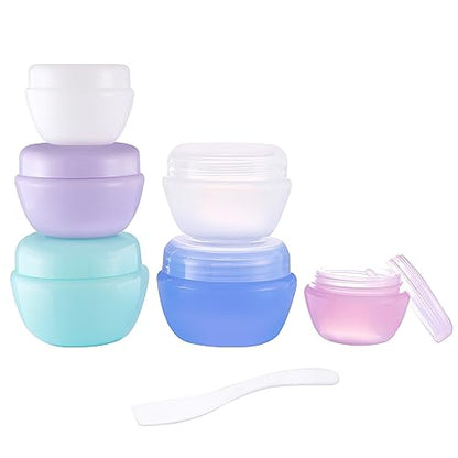 Travel Containers for Toiletries, 3 Size 0.35/0.7/1 OZ Sample Jars, TSA Approved Leak-proof Travel Size Toiletries Containers with Lids for Cosmetic Makeup Face Body Hand Cream
