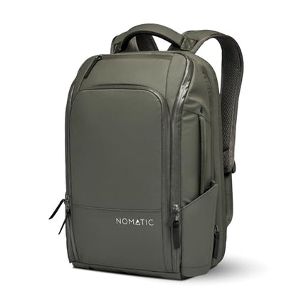 NOMATIC 20L Travel Pack - Mens Travel Backpack - Expandable to 30L - Water Resistant Daypack - TSA-Ready - Lightweight Business Traveling Backpack for Men - 16" Laptop Compartment - color: Olive, size: 20L