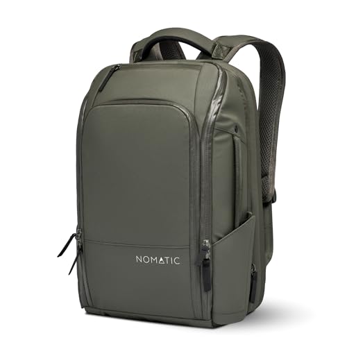 NOMATIC 20L Travel Pack - Mens Travel Backpack - Expandable to 30L - Water Resistant Daypack - TSA-Ready - Lightweight Business Traveling Backpack for Men - 16" Laptop Compartment - color: Olive, size: 20L