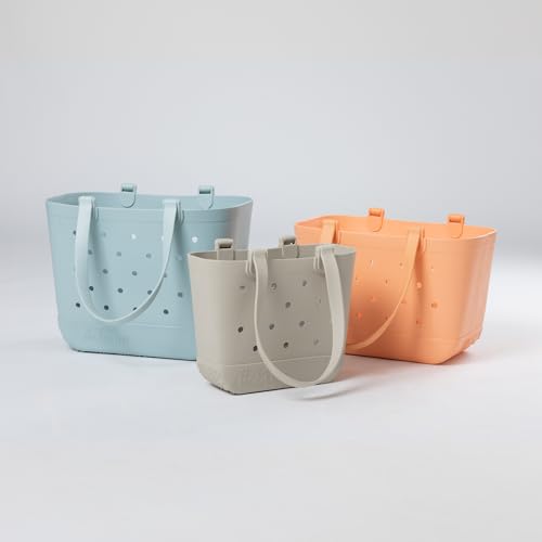 Simple Modern Large Beach Bag | Waterproof Getaway Rubber Tote with Zipper Pocket for Travel, Pool, Boat, Groceries, Sports | 80s Mix - color: 80's Mix, style: Large