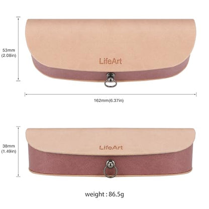 LifeArt Eyeglass Case Hard Shell, Portable Sunglass Case, Fashionable PU Leather Eyeglass Case, Lightweight - color: Banyuan_light Pink