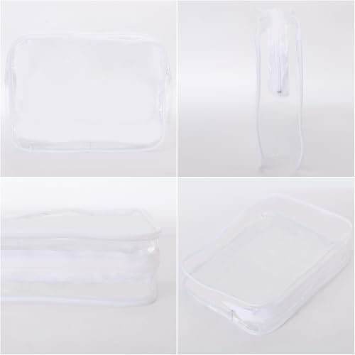 Tbestmax 10 Pack Clear Cosmetic Bags Makeup Bags Portable Waterproof TSA Approved Travel Toiletry Bags Large Organizer White, 9.8" x 7.1" x 2.4" - color: Large - White