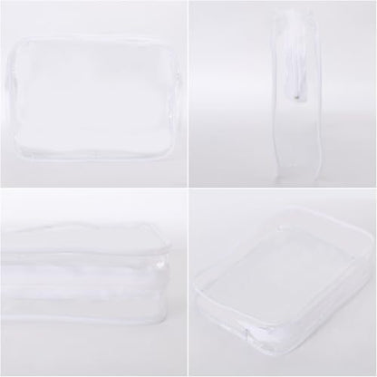 Tbestmax 10 Pack Clear Cosmetic Bags Makeup Bags Portable Waterproof TSA Approved Travel Toiletry Bags Large Organizer White, 9.8" x 7.1" x 2.4" - color: Large - White