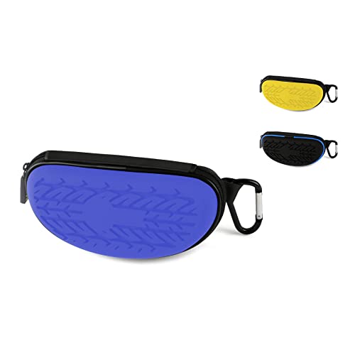 LTOHOE Sunglasses Case for Men and Women, Semi Hard Shell with Metal Carabiner, Portable Zipper Protective Glasses Case - color: Blue Violet