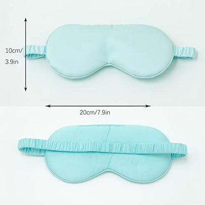 HBHLFZ Sleep Mask 2 Pack - Bamboo Viscose Fiber Sleeping Eye Mask - with Elastic Band/Headband - Comfort Sleeping Shade - for Nighttime Sleeping, Traveling & Napping（Light Blue） - color: Light Blue