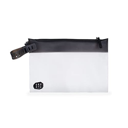 Gravel The Pouch | TSA Approved Clear Travel Toiletry Bag | Quart Size for Men & Women - color: Clear and Black