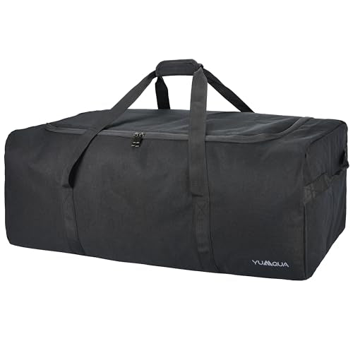 Large Duffle Bag for Travel, 100L Travel Duffel Bags for Men, 900D Polyester Water & Tear Resistant Extra Large Travel Bag Heavy Duty Moving Bags for Sport Camping Gear Holiday Decor Storage (Black) - color: Black