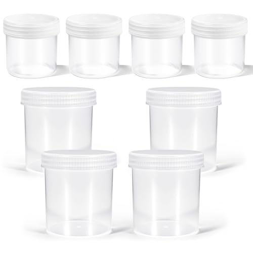 Wide Mouth Travel Containers, PP Clear Leak Proof Travel Plastic Jars with Lids for Creams Lotion Cosmetic, Jewelry Beads, Sample, Small Items Storage (4 Pcs 3.4 oz，4 Pcs 8 oz) - color: Clear, size: 3.4 oz + 8 oz