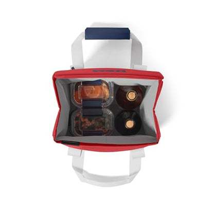 YETI Daytrip 14L Insulated Soft Cooler Tote Bag - color: Rescue Red/Navy/White