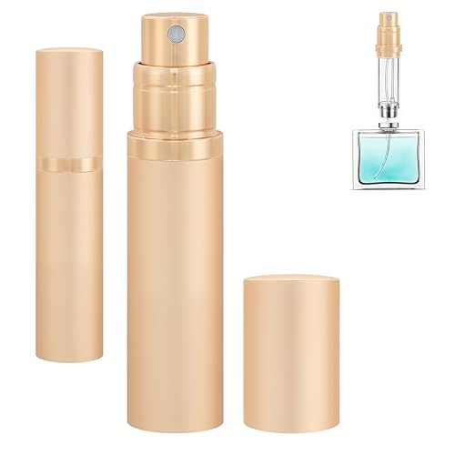 Travel Refillable Perfume Atomizer Bottle 5ml Leakproof Travel Perfume Refillable Bottle, Perfume Atomizer (Gold) - color: Gold