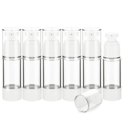 1OZ/30ML Clear Airless Pump Bottles, Lotion Dispenser Travel with Pump, Vacuum Plastic Travel Size Lotion Bottle for Foundation, Creams, Cosmetic(6 Pack) - size: 1oz / 30ml (6 pcs)