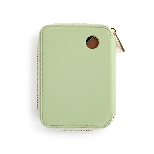 DEMDACO Passport Wallet With RFID Protection and Built In Tracker Holder 4 x 6 Inch Vegan Leather Sage Green - color: Sage Green