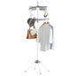 SONGMICS 2-Tier Clothes Drying Rack, 72-Inch Folding Laundry Drying Rack with 3 Rotatable Arms for Hangers, 24 Clips, Stainless Steel, for 27 Pieces of Clothes, Gray and White ULLR512G01 - color: Gray + White, style: 2-Tier-Clip
