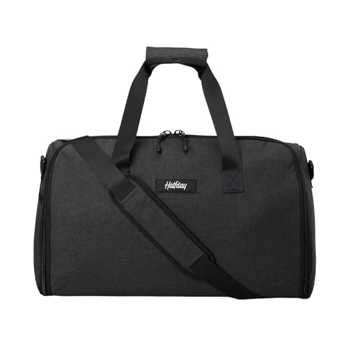 Halfday Convertible 2-in-1 Garment Duffel Weekender Bag 40L: Wrinkle-Free Travel (Hanging Suit Compartment, Shoe Pockets, Trolley Sleeve), Durable & Water-Resistant Carry-on, Shadow - color: Shadow, style: Original, 40l