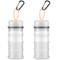 Baderke 2 Pcs Protein Powder Container with Funnels Stand, 4 Stackable Leakproof Protein Powder Dispenser, Portable Keychain Powder Container for Workout, Fitness, Travel(White) - color: White