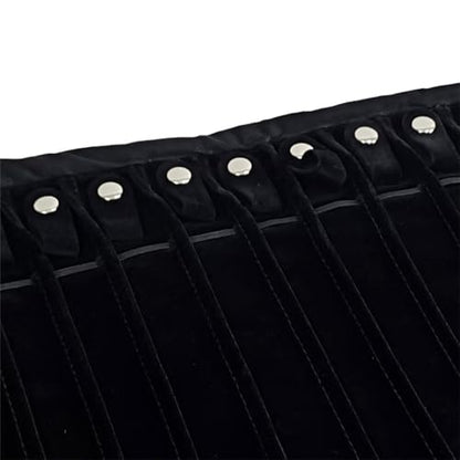 Portable Jewelry Roll Untangled Secure Necklace Travel Storage Bag Displays Holder 16 Chain (Black Diamond) - color: Black Diamond
