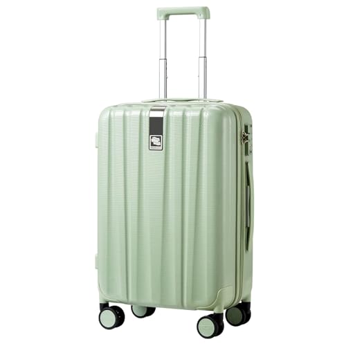 Hanke 20 Inch Carry On Luggage 22x14x9 Airline Approved Lightweight PC Hard Shell Suitcases with Wheels Travel Luggage Rolling Suitcase Travel Luggage Bag for Weekender(Bamboo Green) - color: Bamboo Green, size: Carry on 20 Inch