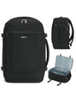 ECOHUB Travel Backpack for Men Women, Carry on Backpack with USB Charging Hole, Spirit Airlines Personal Item Bag Flight Approved, 15.6 Inch Laptop Backpack with Anti Theft Pockets, 30L, Black - color: Black, size: 18 inch underseat