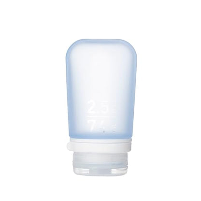 humangear GoToob+ (Medium) | Refillable Silicone Travel Bottle | Locking Lid | Food-Safe Material | Blue, Medium (2.5 fl.oz.; 74ml) - color: Blue, size: 2.5 Ounces