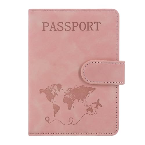 ACdream Passport Holder for Travel Essentials, Rfid Blocking Passport Wallet Cover Case for Travel Must Haves Accessories, Book Holders for Women/Men, Pink - color: A_Pink