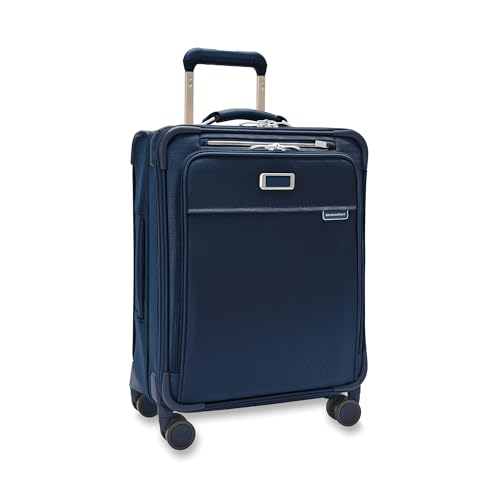 Briggs & Riley Global 21" Carry On Expandable Spinner - Luggage for International Travel, Suitcases with Wheels, Softside Rolling Bag for Men & Women, Self-Repairing Zipper - Baseline Collection, Navy - color: Navy, size: 21" Global Carry-On