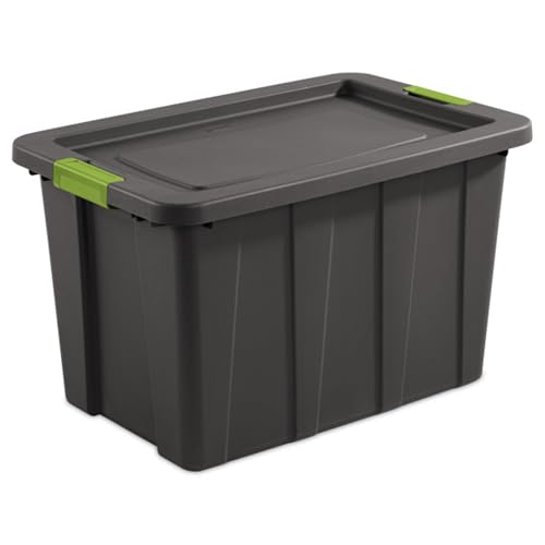 Sterilite 4-Pack Latching Tuff1 Tote, Large Plastic Storage Bins w/Lids, 30 Gallon, Gray - Heavy-Duty Stackable Organizer Boxes and Containers for Home, Office, Basement, Closet, and Garage - color: Flat Gray, size: 30 Gallon (4 Pack)